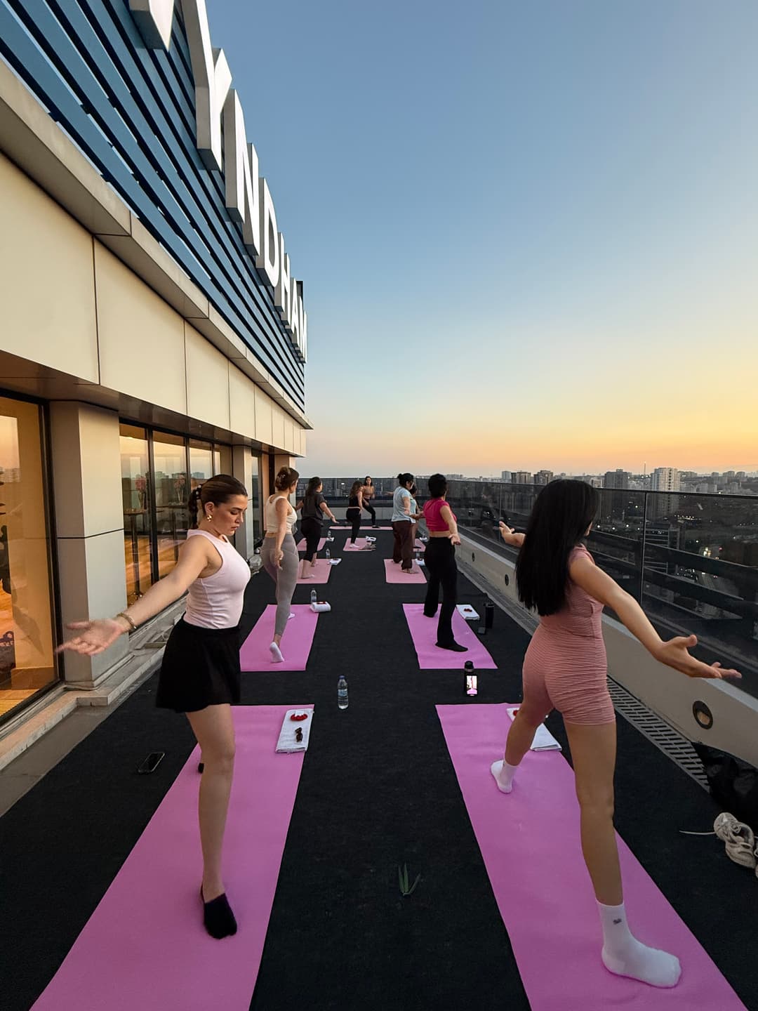 Rooftop sunset pilates 